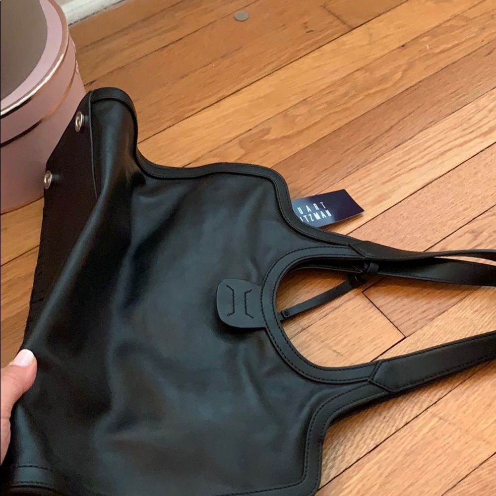 NWT! Stuart Weitzman Black Leather Handbag - Picture 7 of 7
